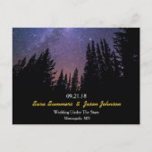 Starry Night Wedding Horizontal Save the Date Ankündigungspostkarte (Vorderseite)