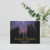 Starry Night Wedding Horizontal Save the Date Ankündigungspostkarte (Stehend Vorderseite)