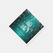 Starry Night Wedding in Color | Metallisch Aquamar Serviette (Ecke)