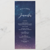 Starry Night Wedding Menu mit Gast Name Menükarte (Vorderseite)