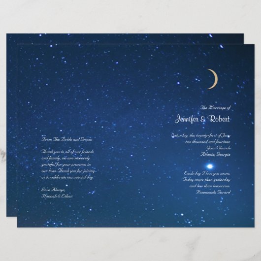 Starry Night Wedding Program (Vorne/Hinten)