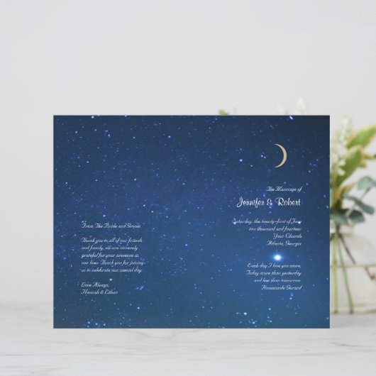 Starry Night Wedding Program (Stehend Vorderseite)