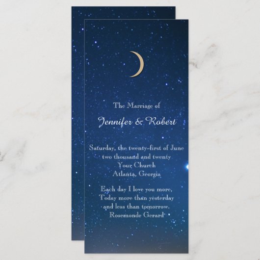 Starry Night Wedding Program Programm (Vorne/Hinten)
