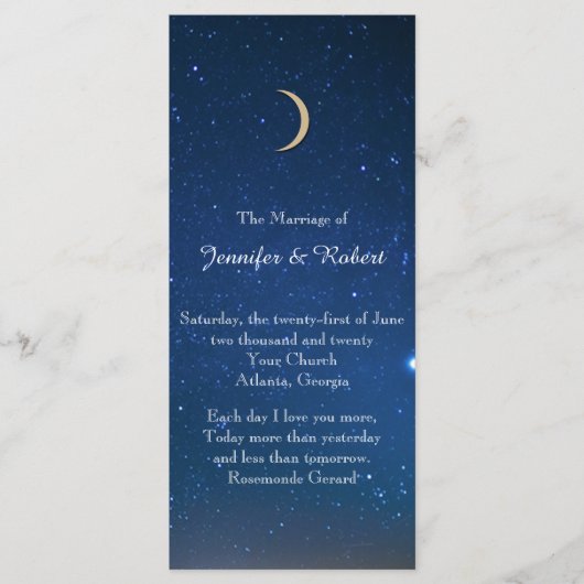 Starry Night Wedding Program Programm (Vorderseite)