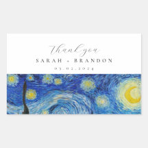 Starry Night Wedding Rechtecksticker