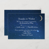 Starry Night Wedding Response Card RSVP Karte (Vorne/Hinten)