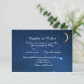 Starry Night Wedding Response Card RSVP Karte (Stehend Vorderseite)