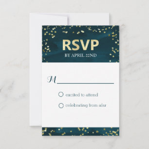 Starry Night Wedding RSVP Card Einladung