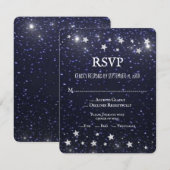 Starry Night Wedding RSVP Card Karte (Vorne/Hinten)