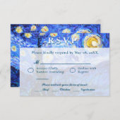 Starry Night Wedding RSVP Custom Invite Cards Einladung (Vorne/Hinten)