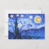 Starry Night Wedding RSVP Custom Invite Cards Einladung (Rückseite)