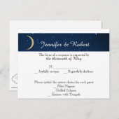 Starry Night Wedding RSVP Postcard Einladungspostkarte (Vorne/Hinten)