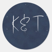 Starry Night Wedding Runder Aufkleber (Vorderseite)