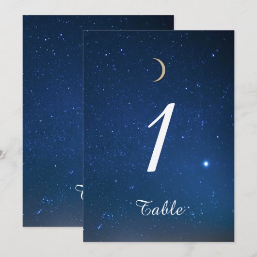 Starry Night Wedding Tischnummer (Vorne/Hinten)