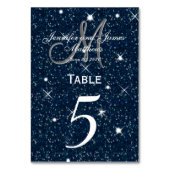 Starry Night Wedding Tischnummer Card (Rückseite)