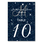 Starry Night Wedding Tischnummer Card (Rückseite)