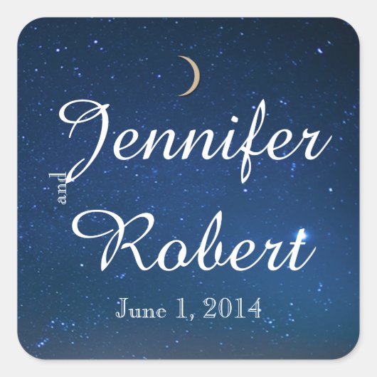 Starry Night Wedding Umschlag Aufkleber (Vorderseite)