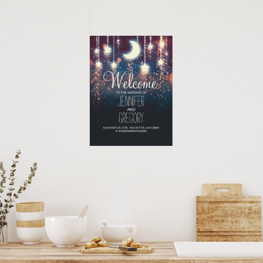 Starry Night Wedding Welcome Sign Poster (Küche)