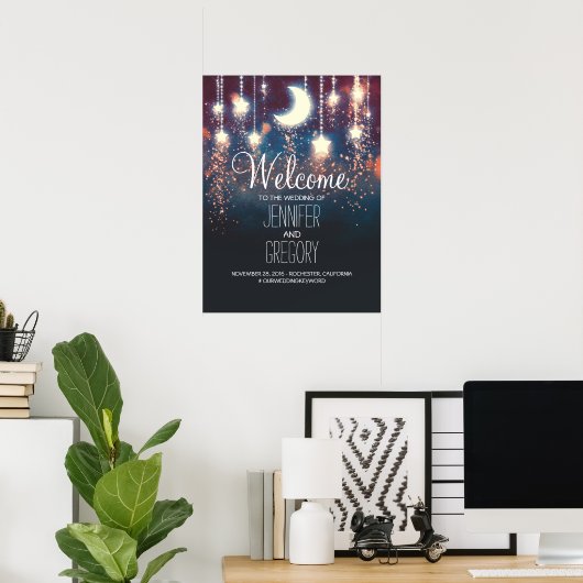 Starry Night Wedding Welcome Sign Poster (Heimbüro)