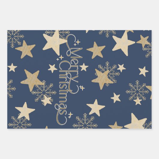 Starry Night Weihnachten Geschenkpapier Set (Vorderseite)
