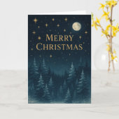 Starry Night Weihnachtskarte Karte (Gelbe Blume)