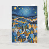 Starry Night Weihnachtskarte mit benutzerdefiniert Karte (Vorderseite)