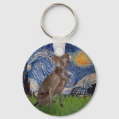 Starry Night - Weimaraner (Z) Schlüsselanhänger (Vorderseite)