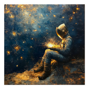 Starry Night Welder - Kosmische Schweißkunst Poster