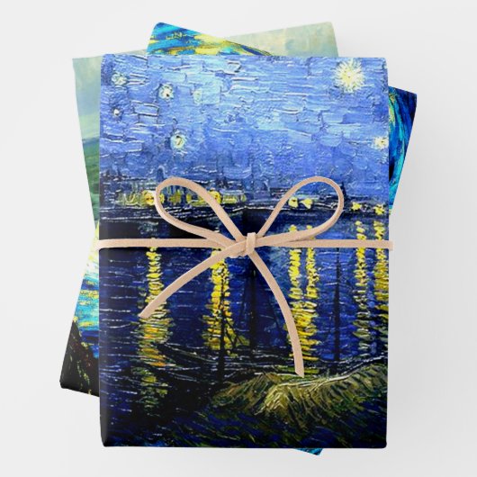 Starry Night, weltberühmte van Gogh Art Geschenkpapier Set (Beispiel)