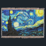 Starry Night, weltberühmtes Bild von Van Gogh Decke<br><div class="desc">Starry Night,  beliebtes Bild von Vincent van Gogh</div>