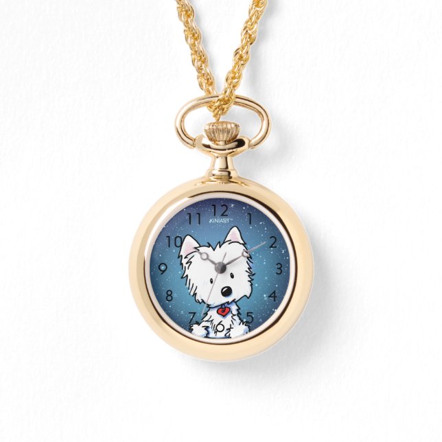 Starry Night Westie Watch Armbanduhr (Vorderseite)