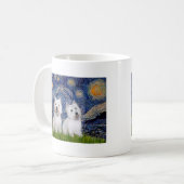 Starry Night - Westies (zwei) Kaffeetasse (Vorderseite Links)