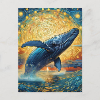 Starry Night Whale Postkarte