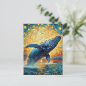 Starry Night Whale Postkarte (Stehend Vorderseite)