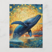 Starry Night Whale Postkarte (Vorderseite)
