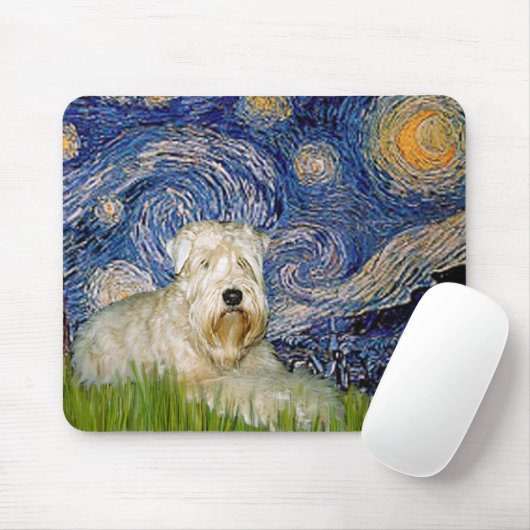 Starry Night - Wheaten Terrier 1 Mousepad (Mit Mouse)
