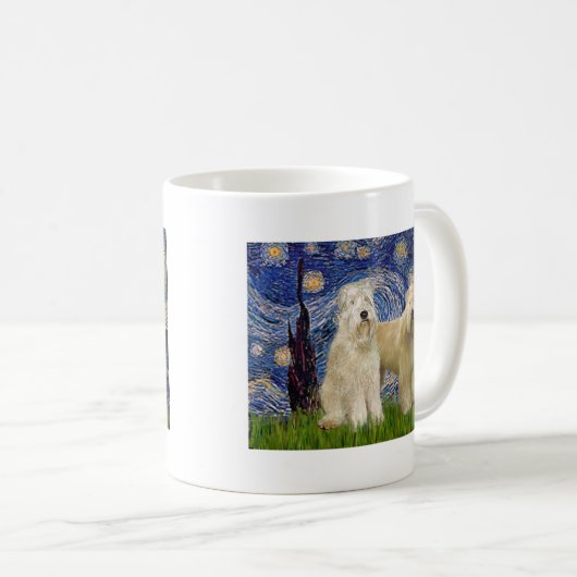Starry Night - Wheaten Terriers (zwei) Kaffeetasse (VorderseiteRechts)