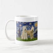 Starry Night - Wheaten Terriers (zwei) Kaffeetasse (Links)