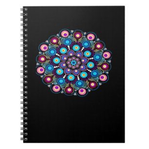 Starry Night Whimsigoth Dot Mandala Notizblock