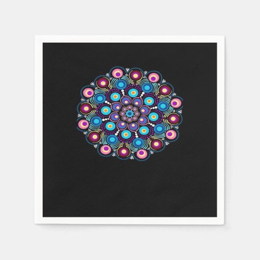 Starry Night Whimsigoth Dot Mandala Serviette (Vorderseite)