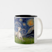 Starry Night - Whippet #2 Zweifarbige Tasse (VorderseiteRechts)