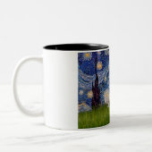 Starry Night - Whippet #2 Zweifarbige Tasse (Links)