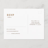 Starry Night White and Gold Wedding RSVP Postkarte (Rückseite)