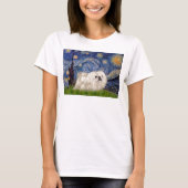 Starry Night - White Pekingese 4 T-Shirt (Vorderseite)