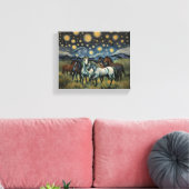 Starry Night Wild Horses Leinwanddruck (Insitu (Wohnzimmer))