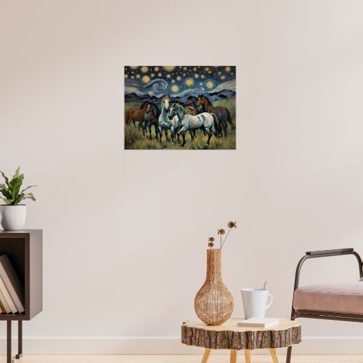 Starry Night Wild Horses Poster (Wohnzimmer 3)