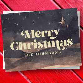 Starry Night Winter Sky Modernes Elegantes Design Feiertagskarte