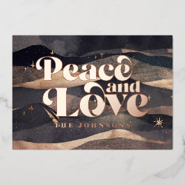 Starry Night Winter Sky Modernes Elegantes Design Folien Feiertagskarte