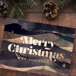 Starry Night Winter Sky Modernes Elegantes Design Folien Feiertagskarte