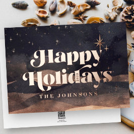 Starry Night Winter Sky Modernes Elegantes Design Folien Feiertagskarte